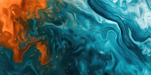 Fototapeta premium Vibrant Abstract Waves in Orange and Turquoise created by ai