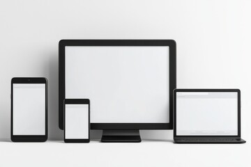 Multiple responsive screen and mobile devices mockup created with Generative AI