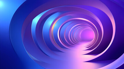 Abstract Purple and Blue Circular Tunnel.
