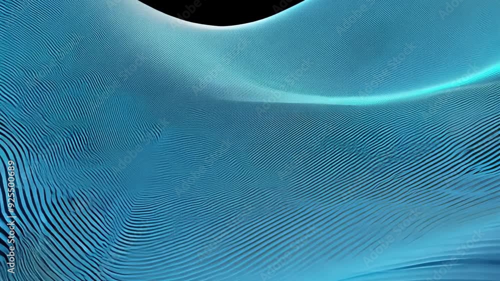 Poster wavy lines create a serene pattern in shades of blue generative ai