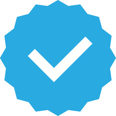 Verified badge blue color for social media account