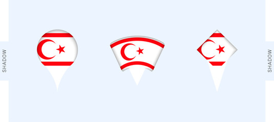 Northern Cyprus Map Markers Set. Perfect for projects related to Northern Cyprus, travel, geography, and international representation.