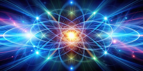 Fototapeta premium Abstract representing quantum energy, quantum, energy, abstract,science, technology, futuristic, concept, particles