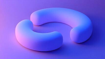 Naklejka premium Abstract shapes in purple and blue tones create a modern, minimalist design.
