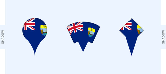 Saint Helena Map Markers Set. Perfect for projects related to Saint Helena, travel, geography, and international representation.