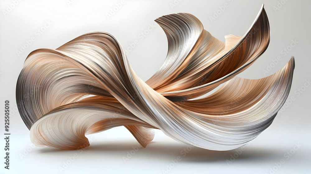 Poster abstract swirling forms in soft, flowing textures and colors.