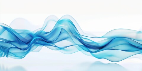 Obraz premium Translucent Blue Waves Abstract Design created by ai