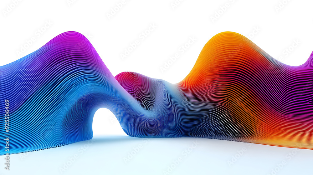 Aufkleber abstract waveforms in vibrant colors create a dynamic, fluid landscape.