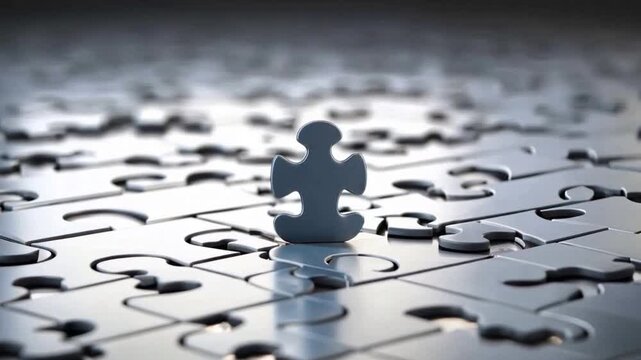 The Missing Piece: A single puzzle piece stands out against a backdrop of completed puzzle pieces, symbolizing the importance of finding the missing element for a complete solution.  
