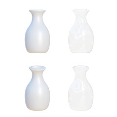 Realistic vase 3D on white background.