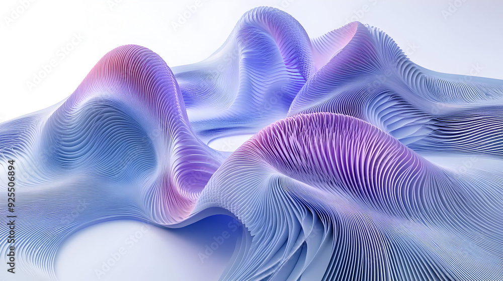 Aufkleber abstract wave-like structure with soft gradients and flowing lines.