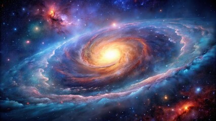Fototapeta premium Nebula swirling against vast expanse of outer space, Nebula, outer space, stars, galaxy, cosmos, astronomy, celestial