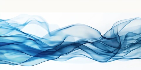 Fototapeta premium Translucent Blue Waves Abstract Design created by ai