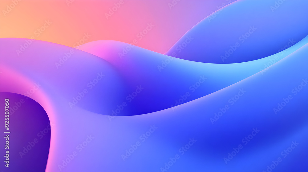 Aufkleber abstract waves in gradient colors create a smooth, calming visual effect.