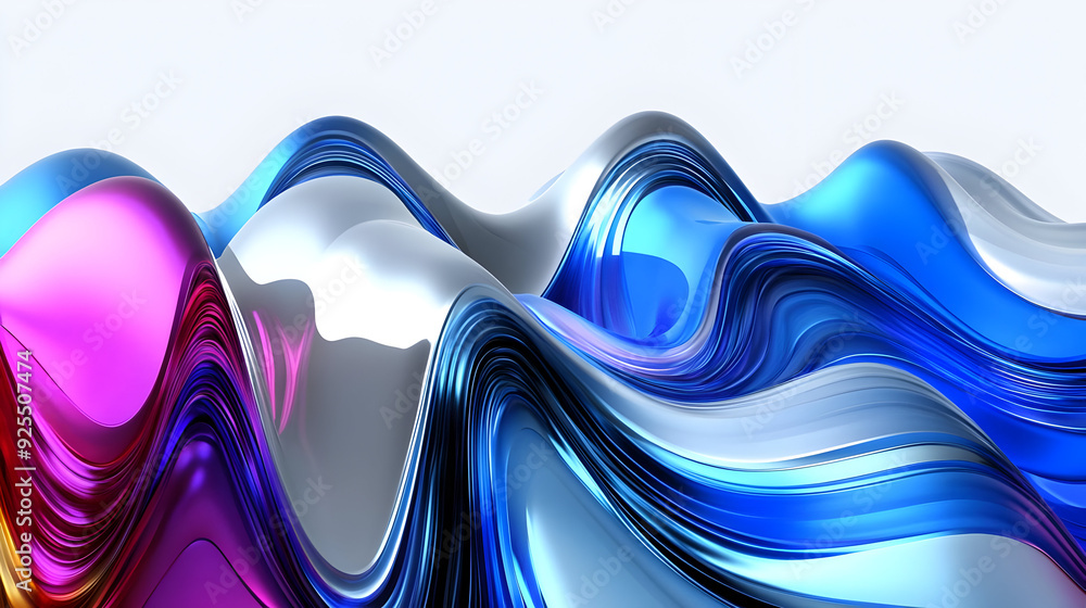 Aufkleber abstract waves in vibrant colors create a dynamic visual effect.