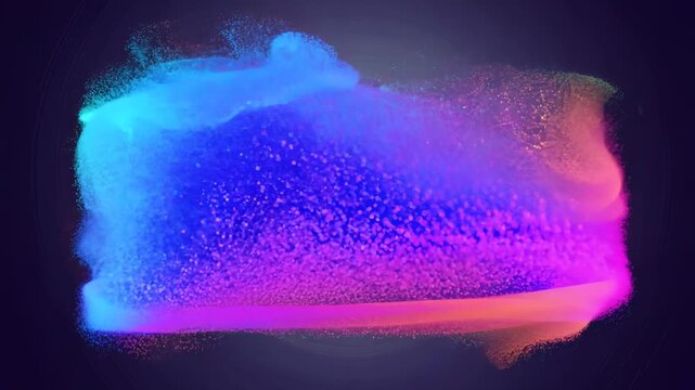 Dynamic colors blend seamlessly, showcasing an abstract representation filled with energy and creativity against a dark backdrop