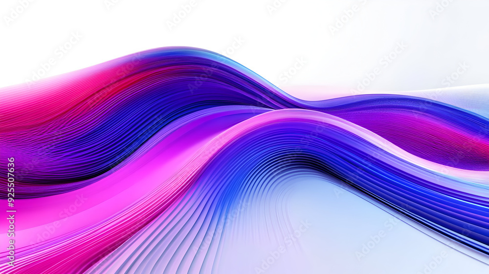 Aufkleber abstract waves in vibrant pink and blue hues, creating a dynamic visual flow.