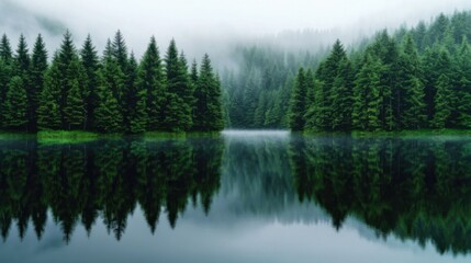 Obraz premium Mystical Forest Reflection