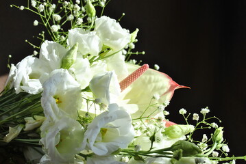 bouquet of white roses
