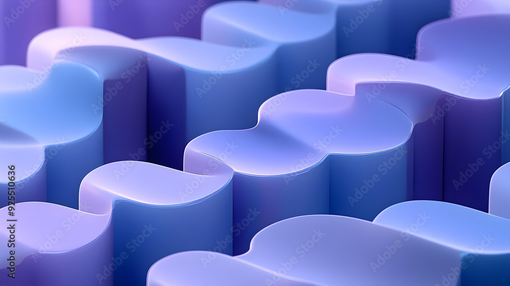 Aufkleber abstract wavy shapes in gradient colors, creating a smooth, modern aesthetic.