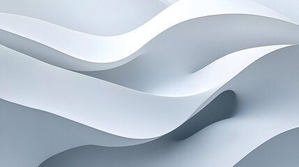 Abstract wavy shapes in light gray and white tones creating a smooth, modern background.