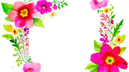 Fototapeta premium frame made from beautiful flowers with free place for text on a light background 