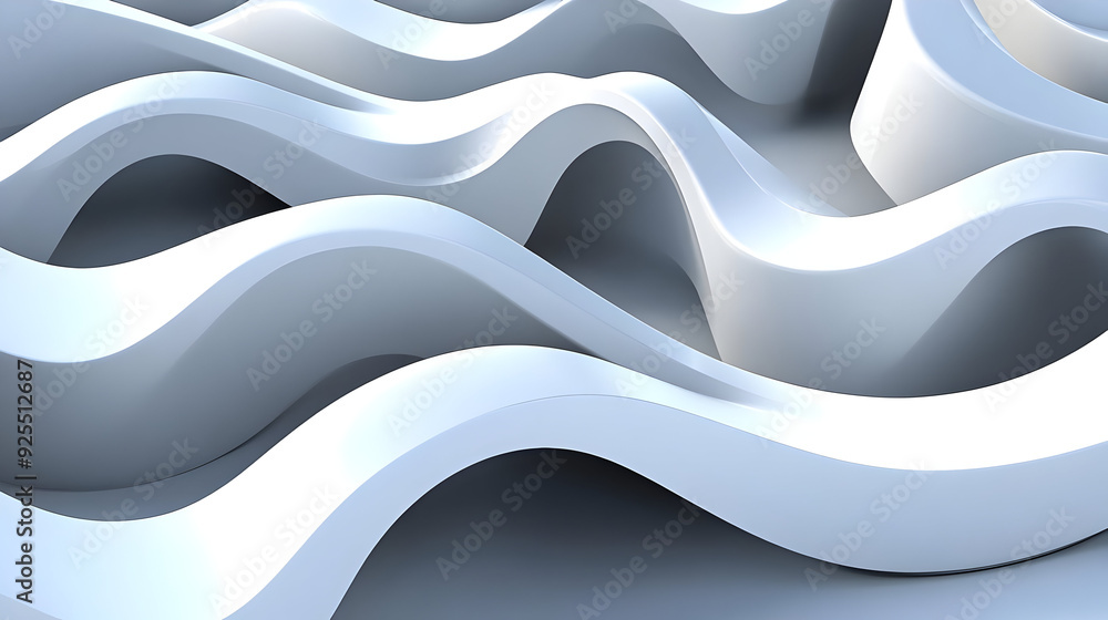 Aufkleber abstract white waves creating a smooth, flowing texture.
