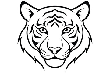 Obraz premium tiger head silhouette vector illustration 