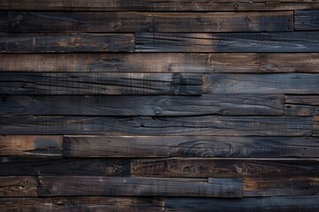 Fototapeta premium Dark brown wooden wall with rich wood grain texture, retro interior design theme for modern home decor and industrial architecture, ideal for text overlay and creative design spaces.