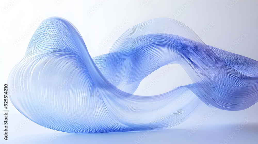 Poster an abstract representation of flowing blue waves, symbolizing movement and fluidity.
