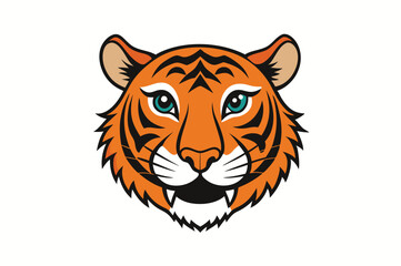 tiger head silhouette vector illustration 