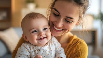 Family bond shines in mom and baby photo.