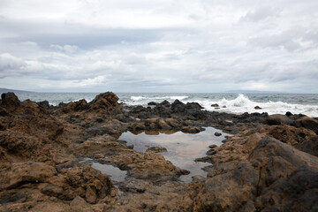 rocky coast of the sea