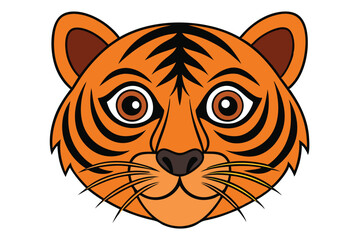 tiger head silhouette vector illustration 