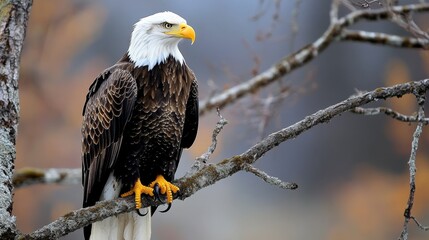 Eagle perched on tree branch, Coeur d' Alene, 2015.