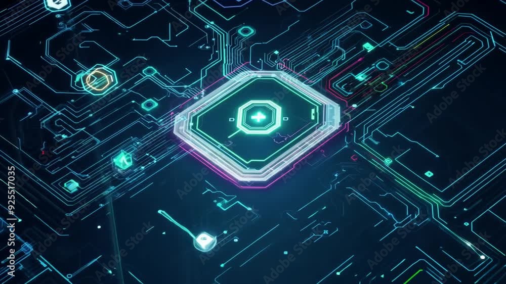 Poster lock icon on circuit design for data security generative ai