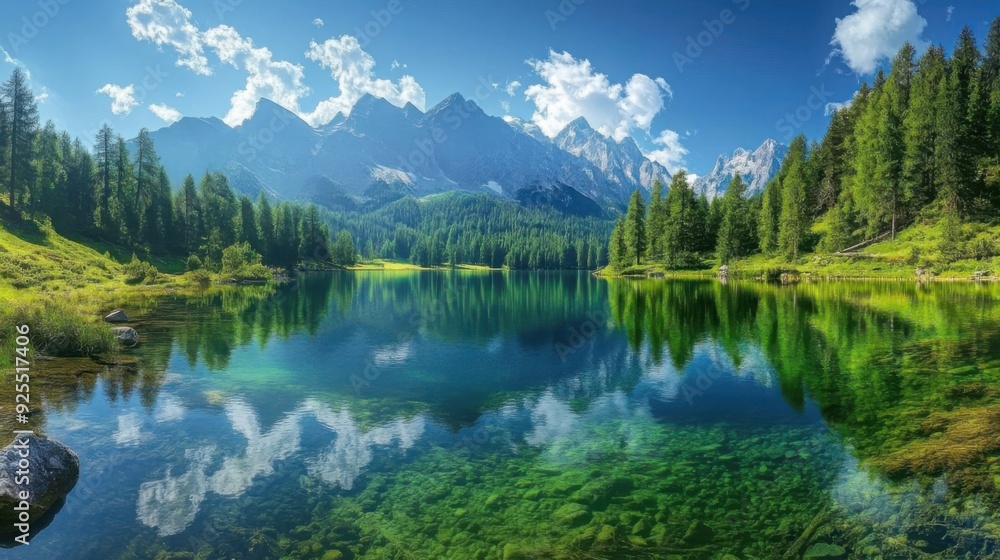 Wall mural Mountain Lake Serenity