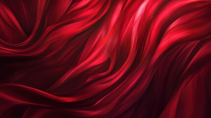 Obraz premium Flowing red fabric drapes elegantly, capturing light in rich textures and deep hues, creating a sense of movement and warmth