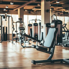 Fototapeta premium Gym with modern fitness equipment. Generative ai.
