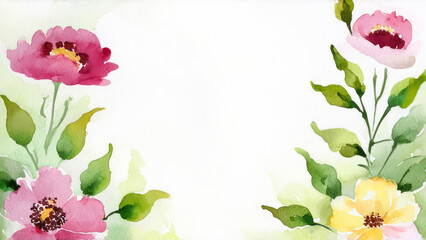 Obraz premium invitation card with vintage flower watercolor