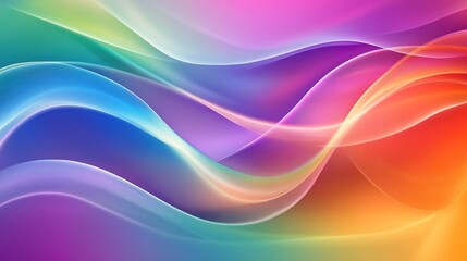 Fototapeta premium Colorful abstract waves flowing gracefully with soft gradients in vibrant hues