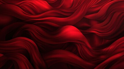 Obraz premium Flowing red fabric waves creating a dramatic and textured pattern