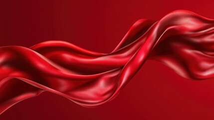 Obraz premium Flowing red fabric gracefully draped against a vibrant background