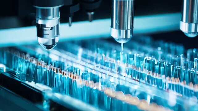 Closeup View of DNA Sequencing Machine Capturing Genomic Data Generative AI