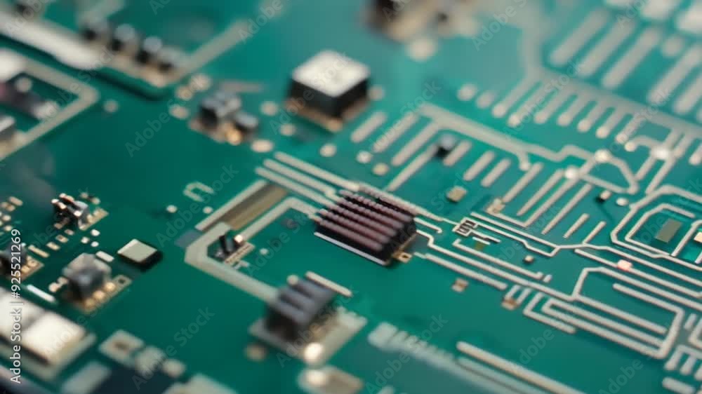 Aufkleber exploring the intricate details of a computer circuit board close-up generative ai