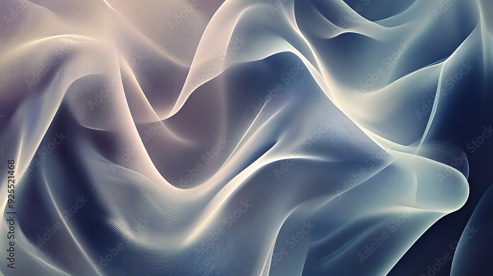 Poster soft, flowing abstract textures with gradient colors and delicate lines