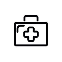 Medical suitcase, medical bag icon vector