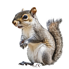 Obraz premium PNG Squirrel standing with a nut in a forest clearing