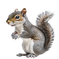Obraz premium PNG Squirrel standing upright with bushy tail