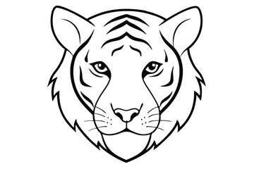tiger head silhouette vector illustration 